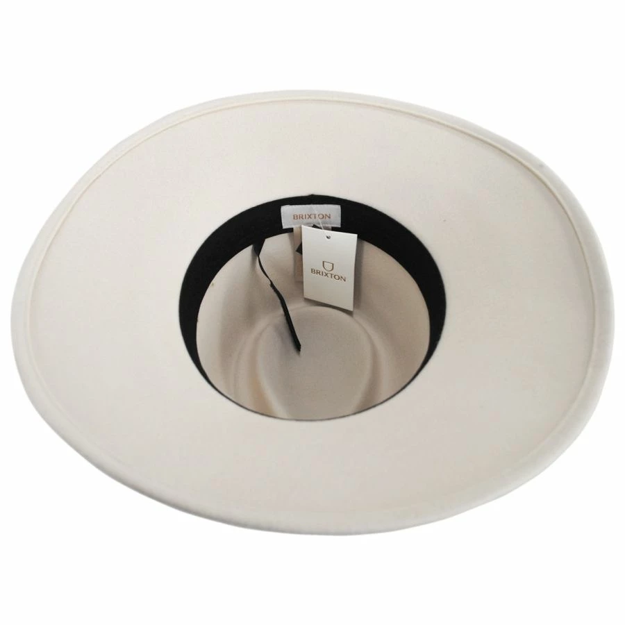 Brixton Hats Joanna Wool Felt Fedora Hat - Ivory/Tan 5 Brixton Hats Joanna Wool Felt Fedora Hat - Ivory/Tan - Image 3