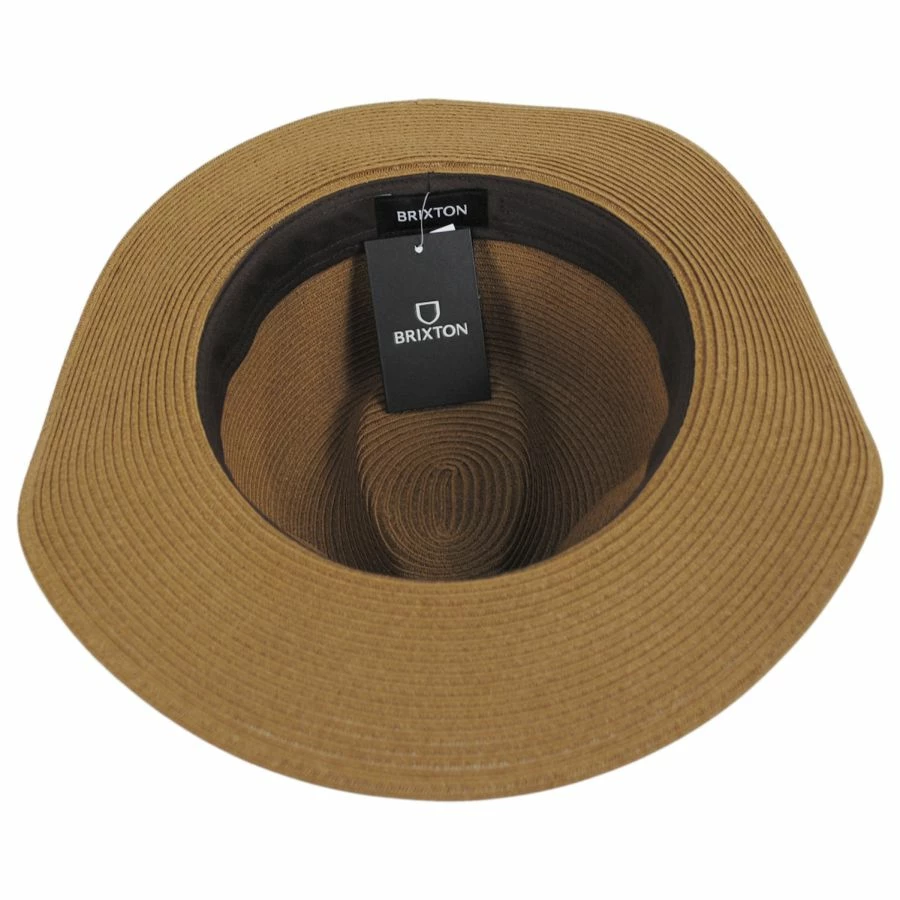 Brixton Hats Wesley Braided Toyo Straw Fedora Hat - Copper 5 Brixton Hats Wesley Braided Toyo Straw Fedora Hat - Copper - Image 3