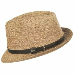 Tommy Bahama Bemaraha Raffia Straw Stingy Brim Fedora Hat -Brixton Hats Shop 443994