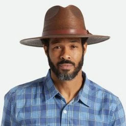 Brixton Hats Field Proper Palm Straw Fedora Hat
