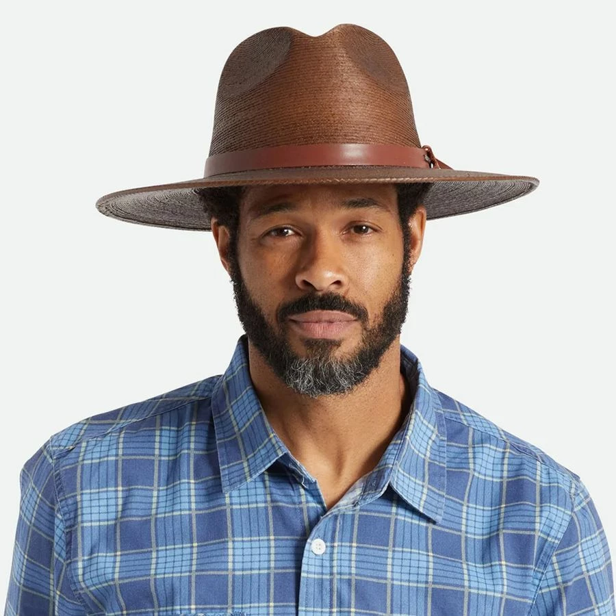 Brixton Hats Field Proper Palm Straw Fedora Hat 5 Brixton Hats Field Proper Palm Straw Fedora Hat - Image 3