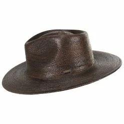Brixton Hats Marcos Palm Straw Fedora Hat - Dark Brown -Brixton Hats Shop 444579