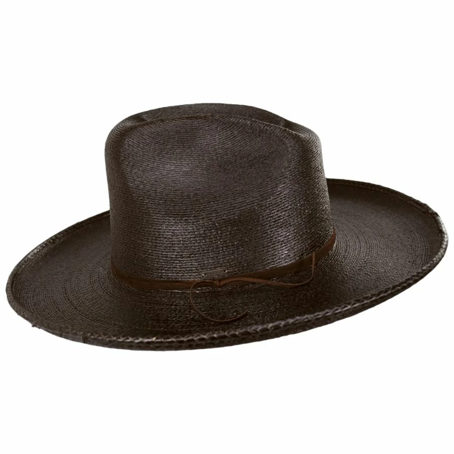 Brixton Hats Sedona Reserve Palm Straw Cowboy Hat - Dark Brown 4 Brixton Hats Sedona Reserve Palm Straw Cowboy Hat - Dark Brown - Image 2