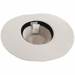 Brixton Hats Leigh Wool Felt Wide Brim Fedora Hat - Off White -Brixton Hats Shop 446682