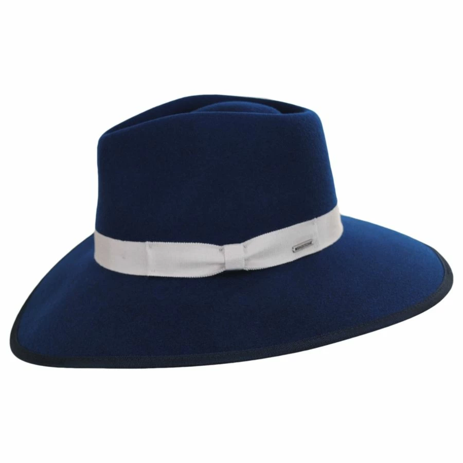 Brixton Hats Jo Wool Felt Rancher Fedora Hat - Ocean Blue 4 Brixton Hats Jo Wool Felt Rancher Fedora Hat - Ocean Blue - Image 2