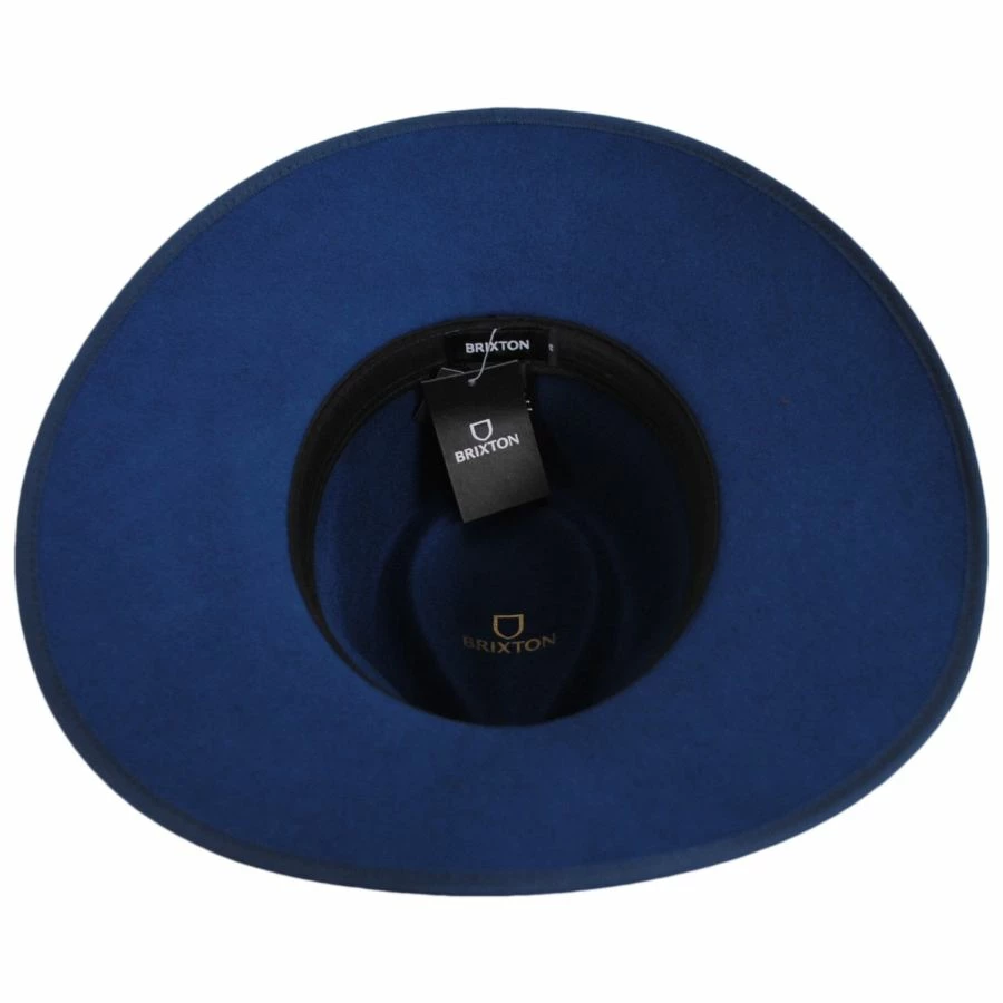 Brixton Hats Jo Wool Felt Rancher Fedora Hat - Ocean Blue 5 Brixton Hats Jo Wool Felt Rancher Fedora Hat - Ocean Blue - Image 3
