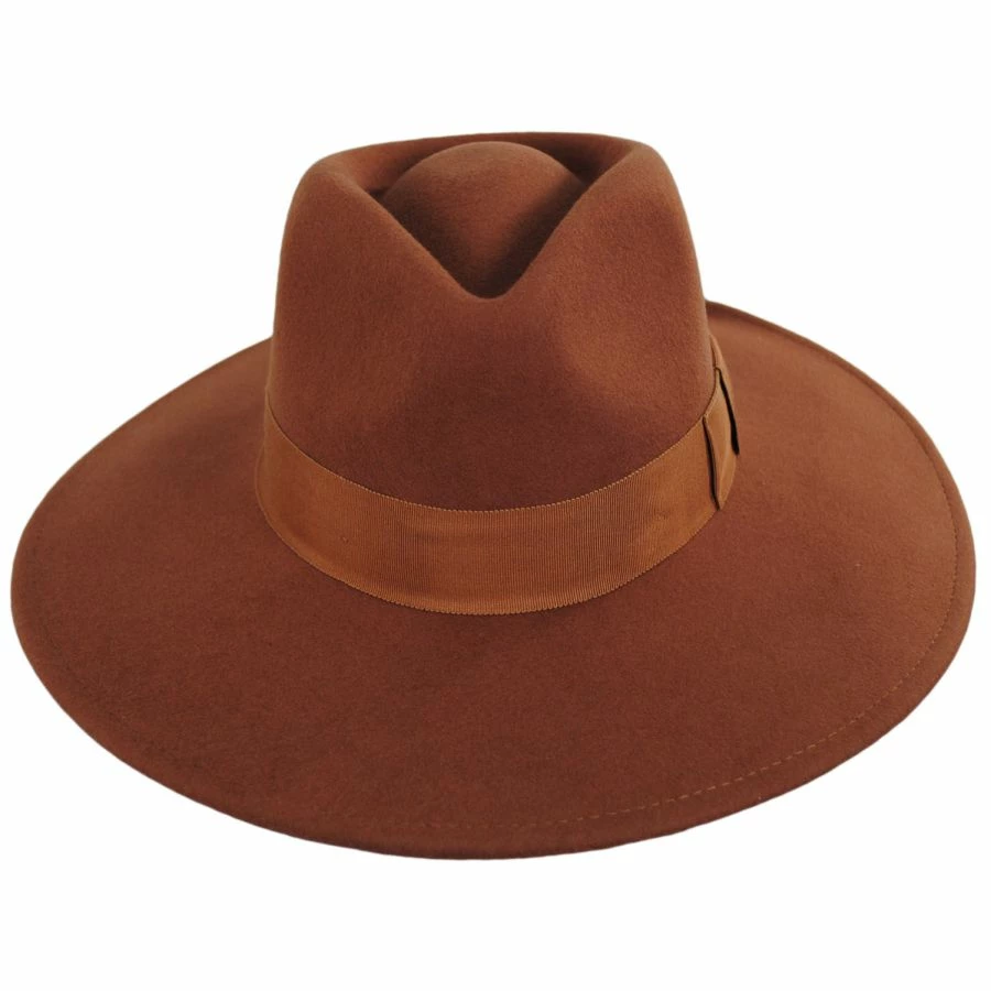 Brixton Hats Joanna Wool Felt Fedora Hat - Caramel 3 Brixton Hats Joanna Wool Felt Fedora Hat - Caramel