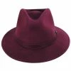 Brixton Hats Messer Wool Felt Fedora Hat - Maroon