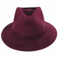 Brixton Hats Messer Wool Felt Fedora Hat - Maroon
