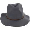 Brixton Hats Wesley Wool Felt Floppy Fedora Hat - Gray -Brixton Hats Shop 449507