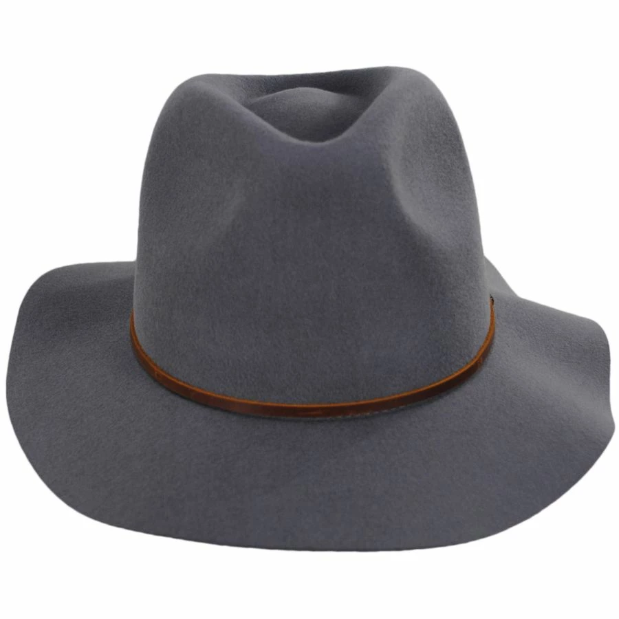 Brixton Hats Wesley Wool Felt Floppy Fedora Hat - Gray 3 Brixton Hats Wesley Wool Felt Floppy Fedora Hat - Gray