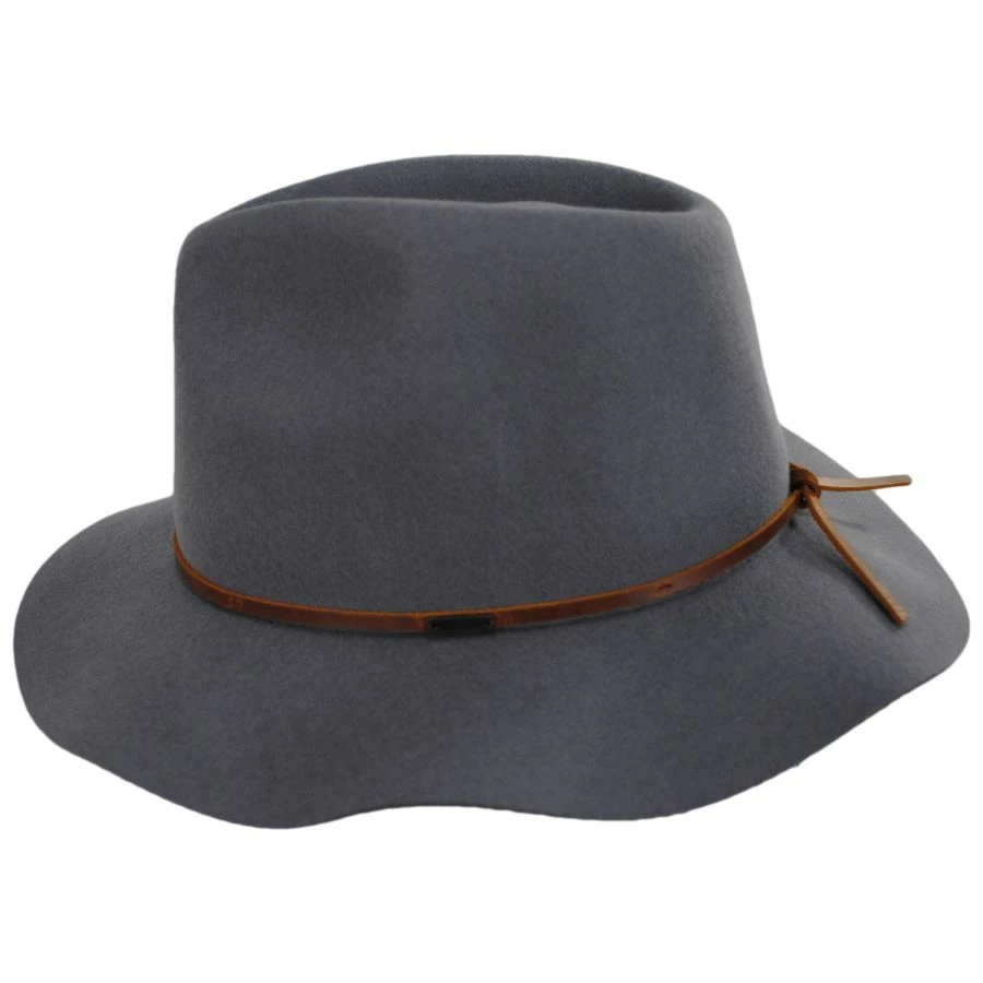 Brixton Hats Wesley Wool Felt Floppy Fedora Hat - Gray 4 Brixton Hats Wesley Wool Felt Floppy Fedora Hat - Gray - Image 2