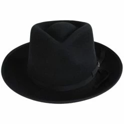Scala Puebla Wool Felt Fedora Hat - Black