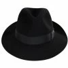 Borsalino Alessandria Shaved Fur Felt Fedora Hat - Black
