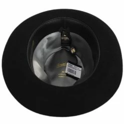 Borsalino Alessandria Shaved Fur Felt Fedora Hat - Black -Brixton Hats Shop 453926