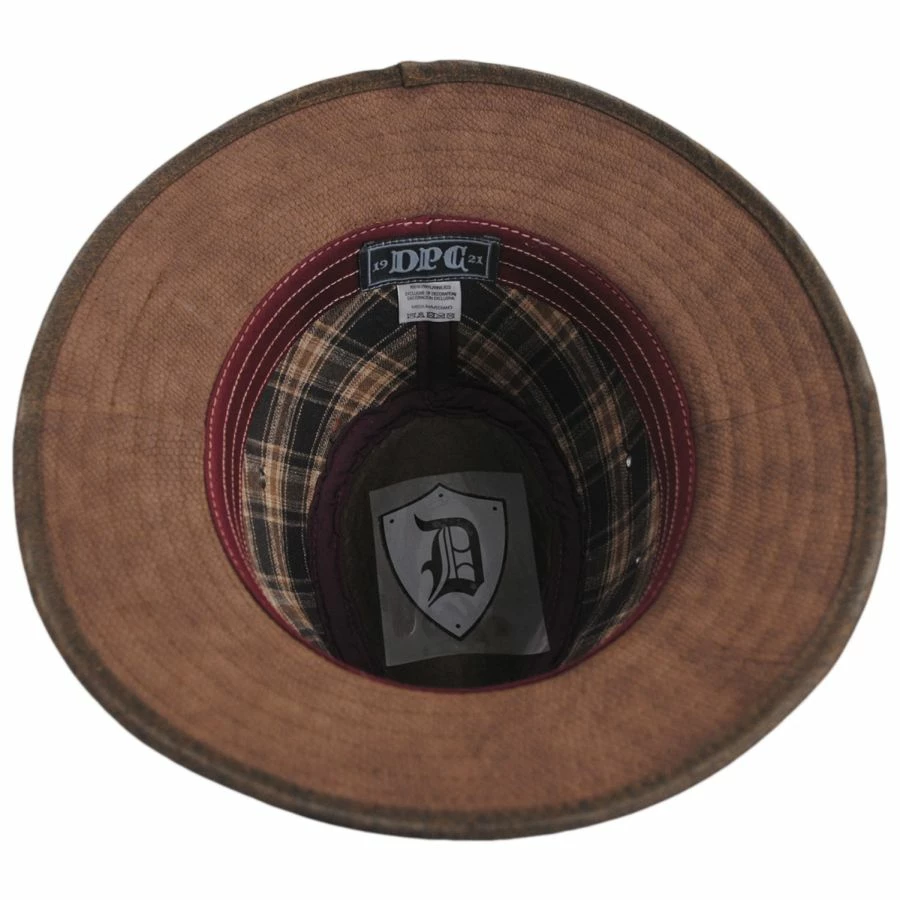 Dorfman-Pacific Cobra Vegan Leather Safari Fedora Hat 5 Dorfman-Pacific Cobra Vegan Leather Safari Fedora Hat - Image 3