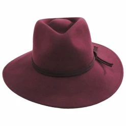 Brixton Hats Joanna Packable Wool Felt Fedora Hat - Wine