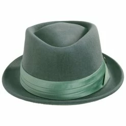 Brixton Hats Stout Wool Felt Diamond Crown Fedora Hat - Mint Green