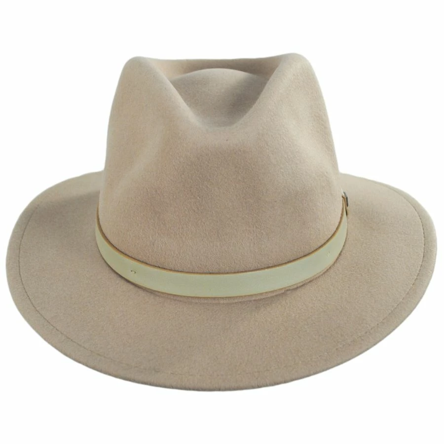 Brixton Hats Messer Wool Felt Fedora Hat - Fawn 3 Brixton Hats Messer Wool Felt Fedora Hat - Fawn
