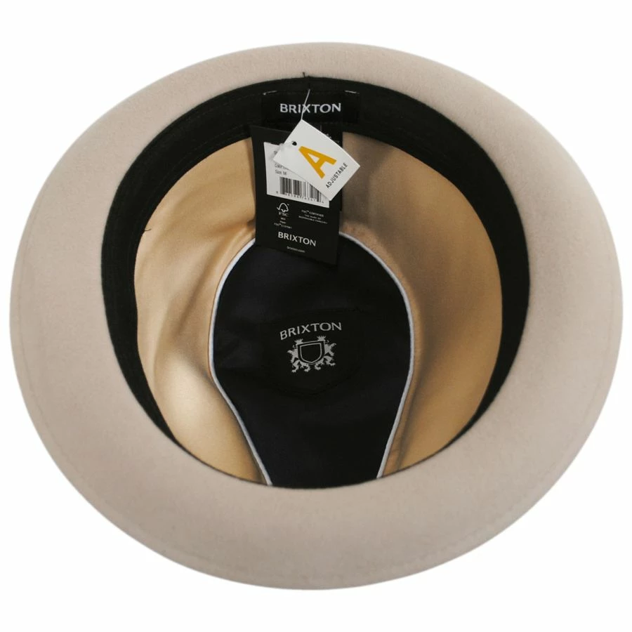 Brixton Hats Gain Wool Felt Fedora Hat 5 Brixton Hats Gain Wool Felt Fedora Hat - Image 3