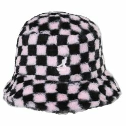 Kangol Checkerboard Faux Fur Bucket Hat