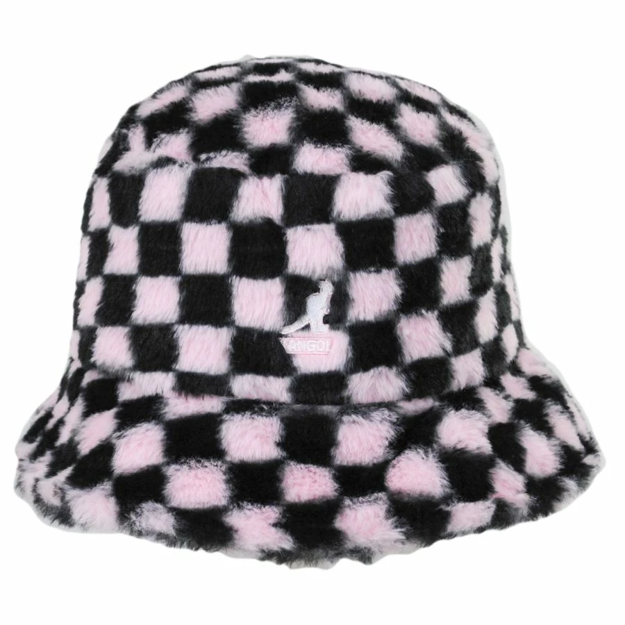 Kangol Checkerboard Faux Fur Bucket Hat 3 Kangol Checkerboard Faux Fur Bucket Hat