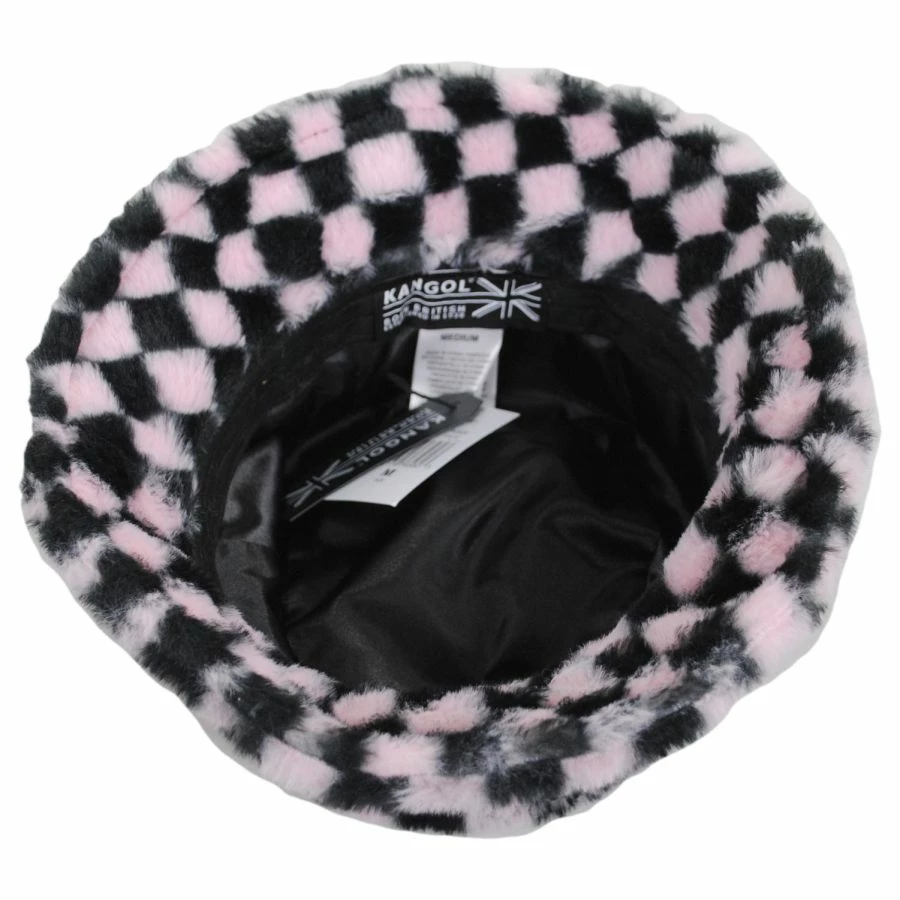 Kangol Checkerboard Faux Fur Bucket Hat 5 Kangol Checkerboard Faux Fur Bucket Hat - Image 3