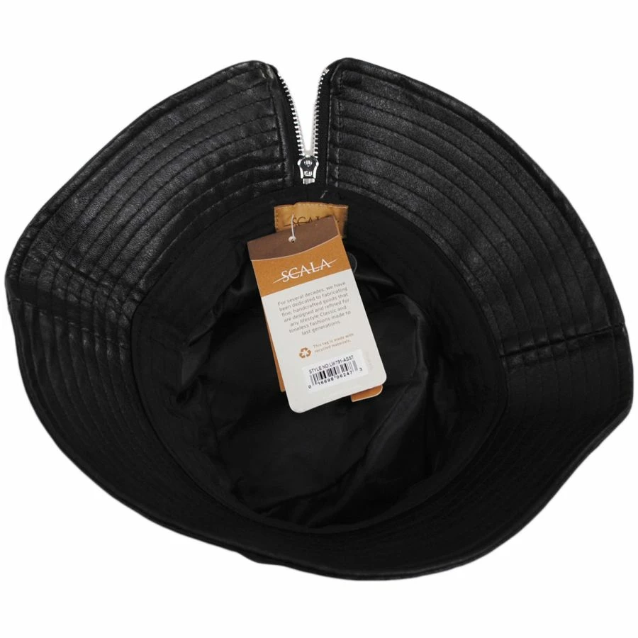 Scala Sylvie Vegan Leather Bucket Hat 5 Scala Sylvie Vegan Leather Bucket Hat - Image 3
