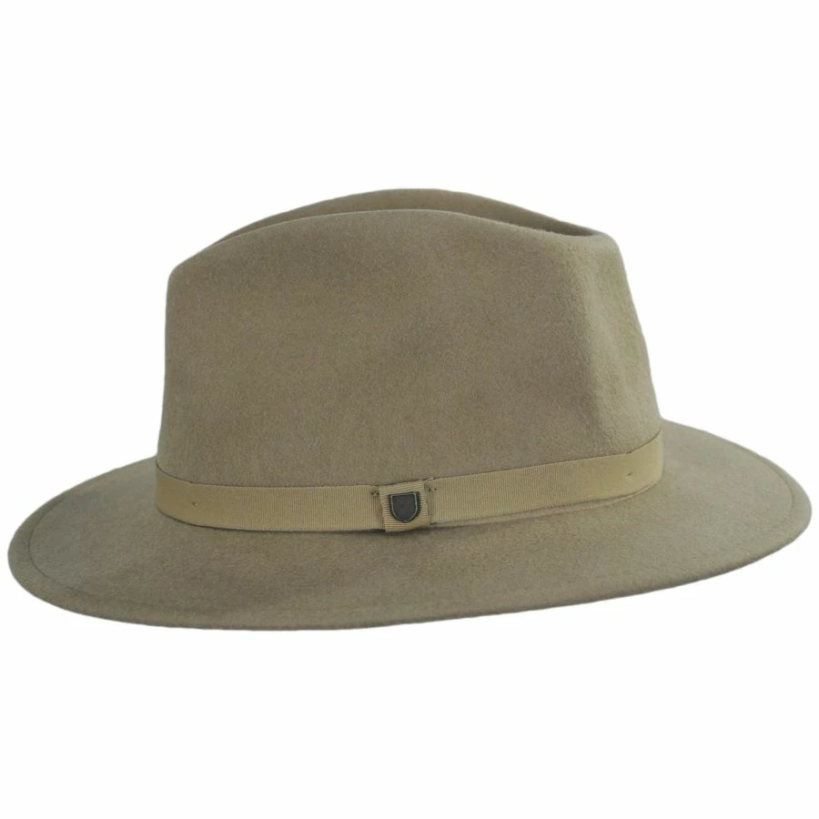 Brixton Hats Messer Packable Wool Felt Fedora Hat - Sand 4 Brixton Hats Messer Packable Wool Felt Fedora Hat - Sand - Image 2