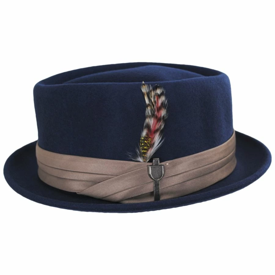 Brixton Hats Stout Wool Felt Diamond Crown Fedora Hat 4 Brixton Hats Stout Wool Felt Diamond Crown Fedora Hat - Image 2