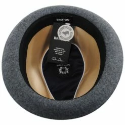Brixton Hats Gain Wool Felt Fedora Hat - Dark Gray -Brixton Hats Shop 462095
