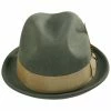 Brixton Hats Gain Wool Felt Fedora Hat - Olive Green -Brixton Hats Shop 462134