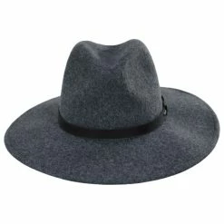 Brixton Hats Field Proper Wool Felt Fedora Hat - Dark Gray