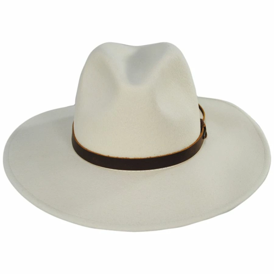 Brixton Hats Field Proper Wool Felt Fedora Hat - Off White 3 Brixton Hats Field Proper Wool Felt Fedora Hat - Off White