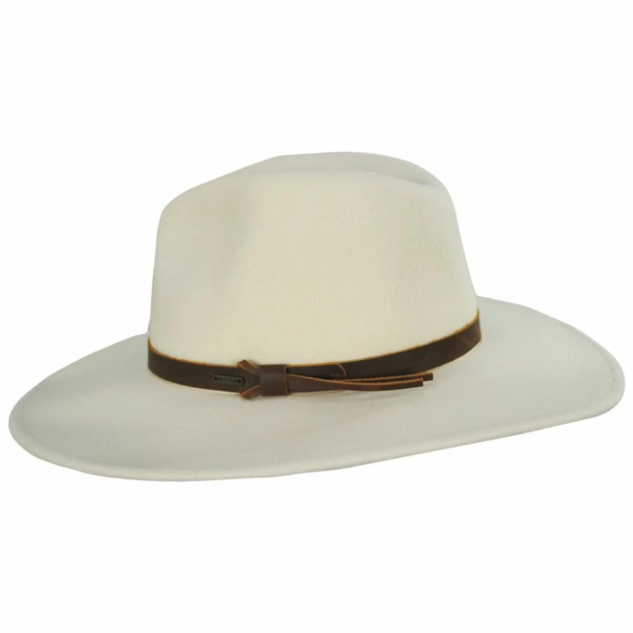 Brixton Hats Field Proper Wool Felt Fedora Hat - Off White 4 Brixton Hats Field Proper Wool Felt Fedora Hat - Off White - Image 2