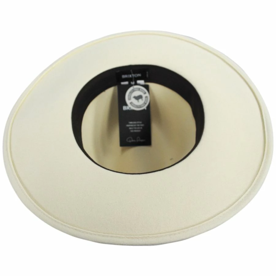 Brixton Hats Field Proper Wool Felt Fedora Hat - Off White 5 Brixton Hats Field Proper Wool Felt Fedora Hat - Off White - Image 3