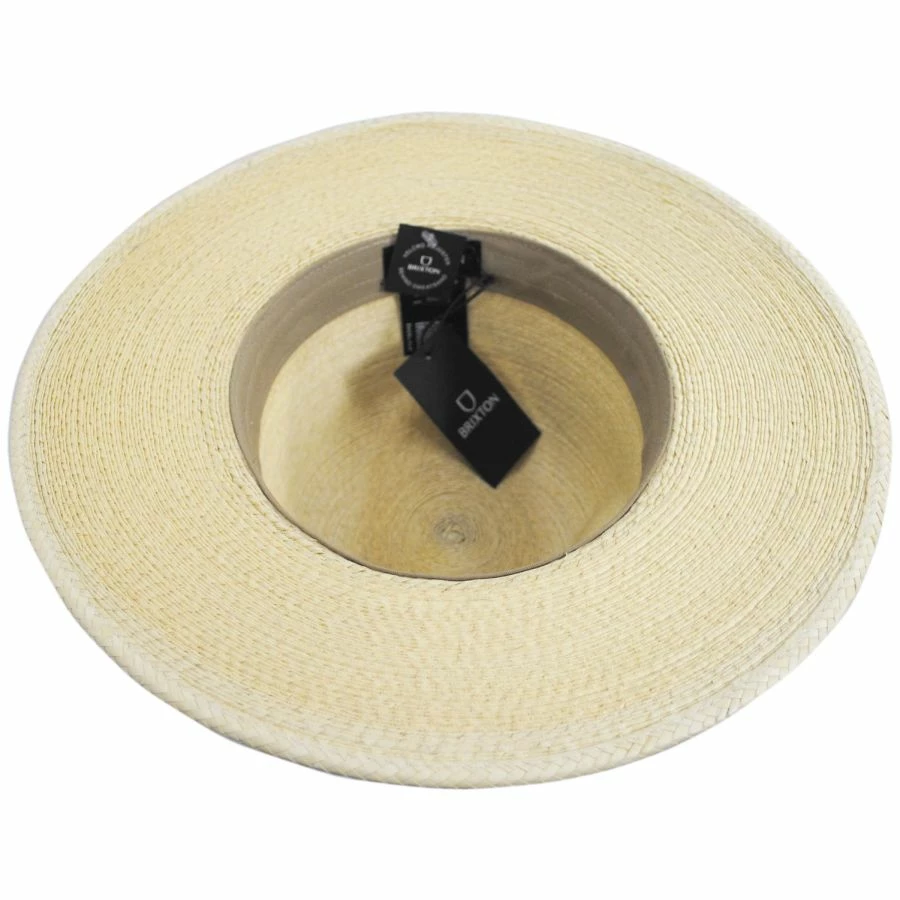 Brixton Hats Field Proper Palm Straw Fedora Hat - Natural 5 Brixton Hats Field Proper Palm Straw Fedora Hat - Natural - Image 3