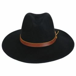 Brixton Hats Field Proper Wool Felt Fedora Hat - Black