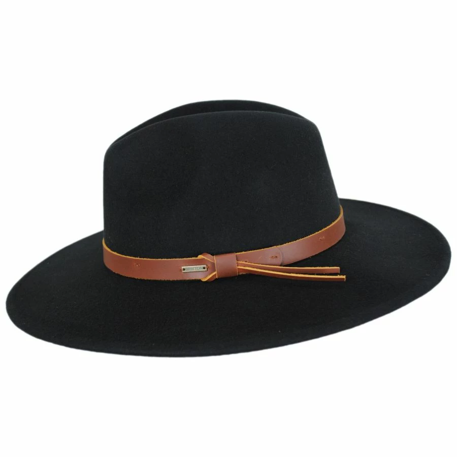 Brixton Hats Field Proper Wool Felt Fedora Hat - Black 4 Brixton Hats Field Proper Wool Felt Fedora Hat - Black - Image 2
