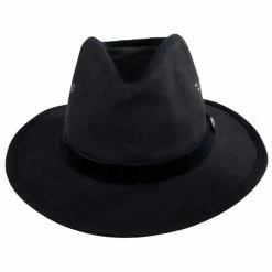 Brixton Hats Messer X Adventure Cotton Safari Fedora Hat - Black
