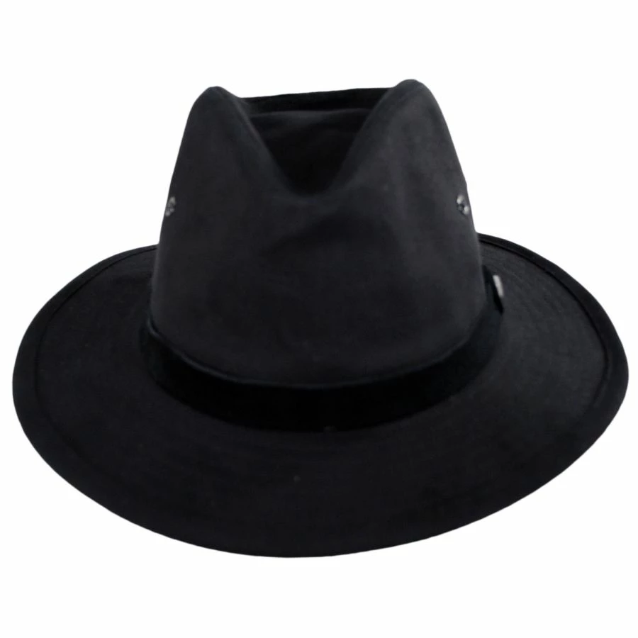 Brixton Hats Messer X Adventure Cotton Safari Fedora Hat - Black 3 Brixton Hats Messer X Adventure Cotton Safari Fedora Hat - Black