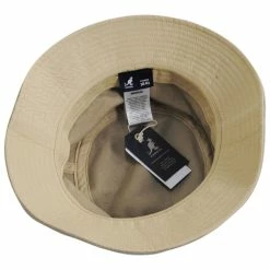 Kangol Stripe Lahinch Cotton Bucket Hat - Oatmeal -Brixton Hats Shop 467120