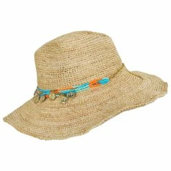 Nikki Beach Ibiza Crochet Raffia Straw Western Hat -Brixton Hats Shop 467468