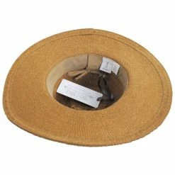 Nikki Beach Yellow Feather Toyo Straw Rancher Fedora Hat -Brixton Hats Shop 467528