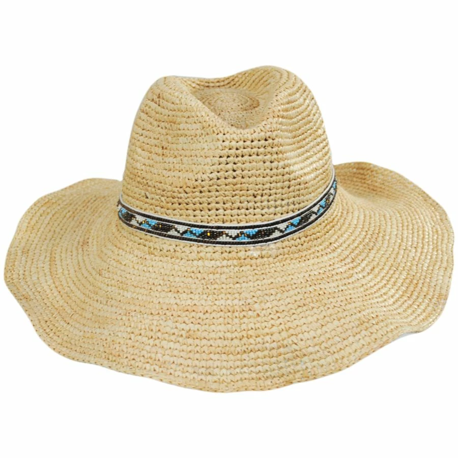 Nikki Beach Lainey Crochet Raffia Straw Western Hat 4 Nikki Beach Lainey Crochet Raffia Straw Western Hat - Image 2