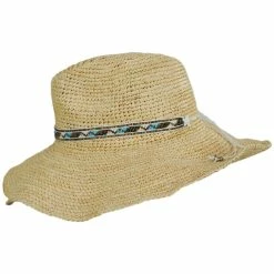 Nikki Beach Lainey Crochet Raffia Straw Western Hat 7 Nikki Beach Lainey Crochet Raffia Straw Western Hat -Brixton Hats Shop 467534