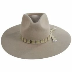 Brixton Hats Leigh Wool Felt Wide Brim Fedora Hat - Sand