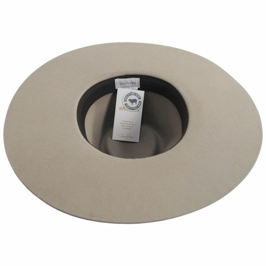 Brixton Hats Leigh Wool Felt Wide Brim Fedora Hat - Sand 5 Brixton Hats Leigh Wool Felt Wide Brim Fedora Hat - Sand - Image 3