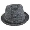 Bailey Billy Toyo Straw Braid Fedora Hat - Black Heather