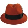 Bailey Tino Wool LiteFelt Trilby Fedora Hat - Rust -Brixton Hats Shop 471869